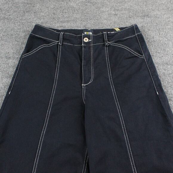 Maeve Jeans Women 30 The Delaney Clean Seamed Wide Leg Blue Contrast Stitch Boho - Picture 6 of 16